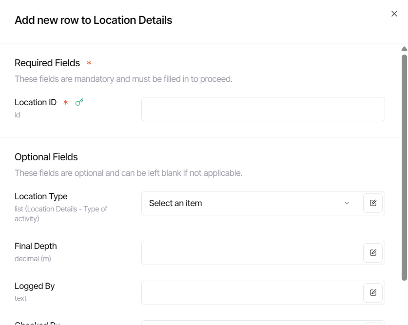 Manage Table Editor Add Row